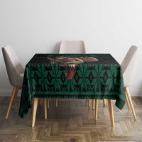 Merry Krampus Creepy Christmas Holiday Tablecloth Green Version - Wonder Print Shop