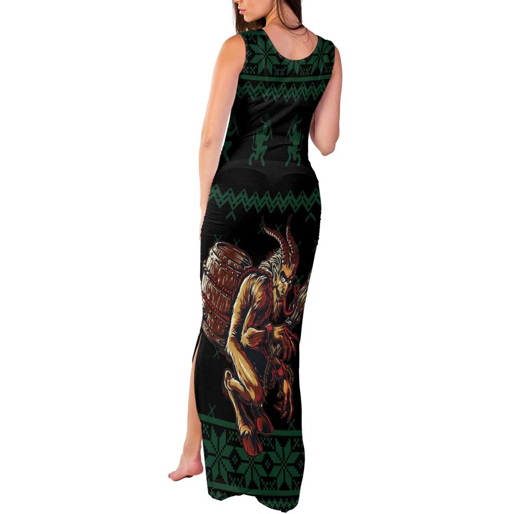Merry Krampus Creepy Christmas Holiday Tank Maxi Dress Green Version - Wonder Print Shop