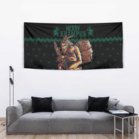 Merry Krampus Creepy Christmas Holiday Tapestry Green Version - Wonder Print Shop