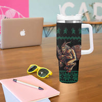 Merry Krampus Creepy Christmas Holiday Tumbler With Handle Green Version - Wonder Print Shop