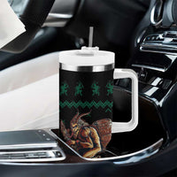 Merry Krampus Creepy Christmas Holiday Tumbler With Handle Green Version - Wonder Print Shop