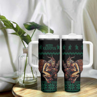 Merry Krampus Creepy Christmas Holiday Tumbler With Handle Green Version - Wonder Print Shop