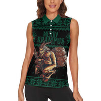 Merry Krampus Creepy Christmas Holiday Women Sleeveless Polo Shirt Green Version - Wonder Print Shop