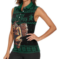 Merry Krampus Creepy Christmas Holiday Women Sleeveless Polo Shirt Green Version - Wonder Print Shop