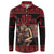 Merry Krampus Creepy Christmas Holiday Button Sweatshirt Red Version - Wonder Print Shop