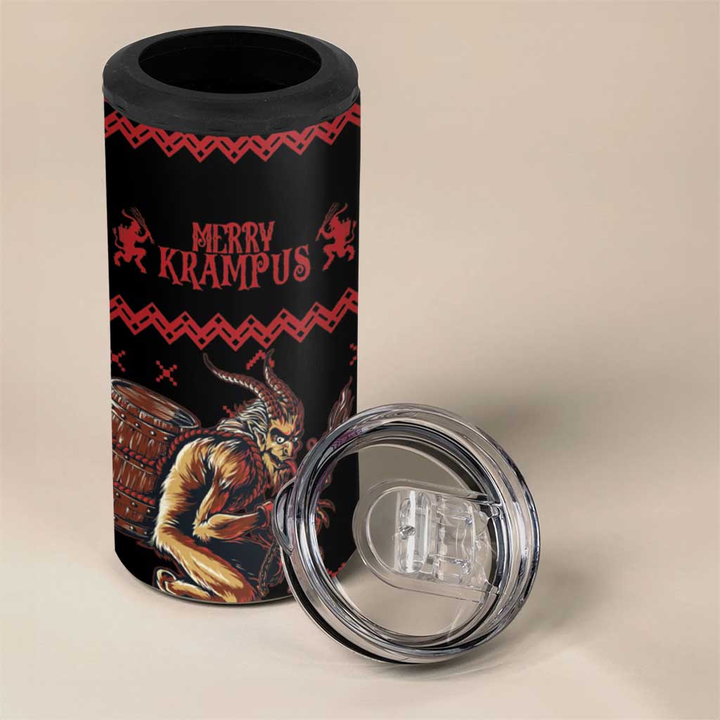 Merry Krampus Creepy Christmas Holiday 4 in 1 Can Cooler Tumbler Red Version - Wonder Print Shop