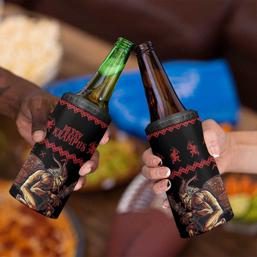 Merry Krampus Creepy Christmas Holiday 4 in 1 Can Cooler Tumbler Red Version - Wonder Print Shop
