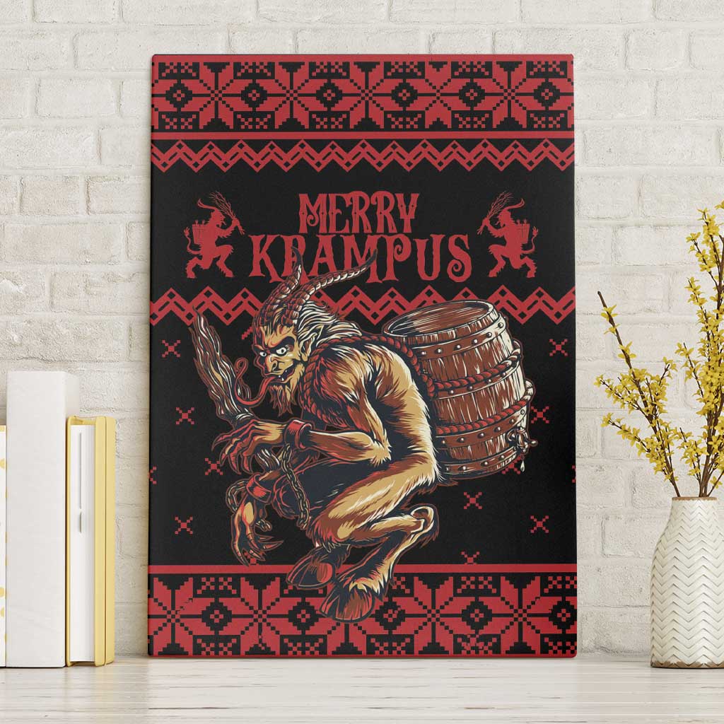 Merry Krampus Creepy Christmas Holiday Canvas Wall Art Red Version - Wonder Print Shop