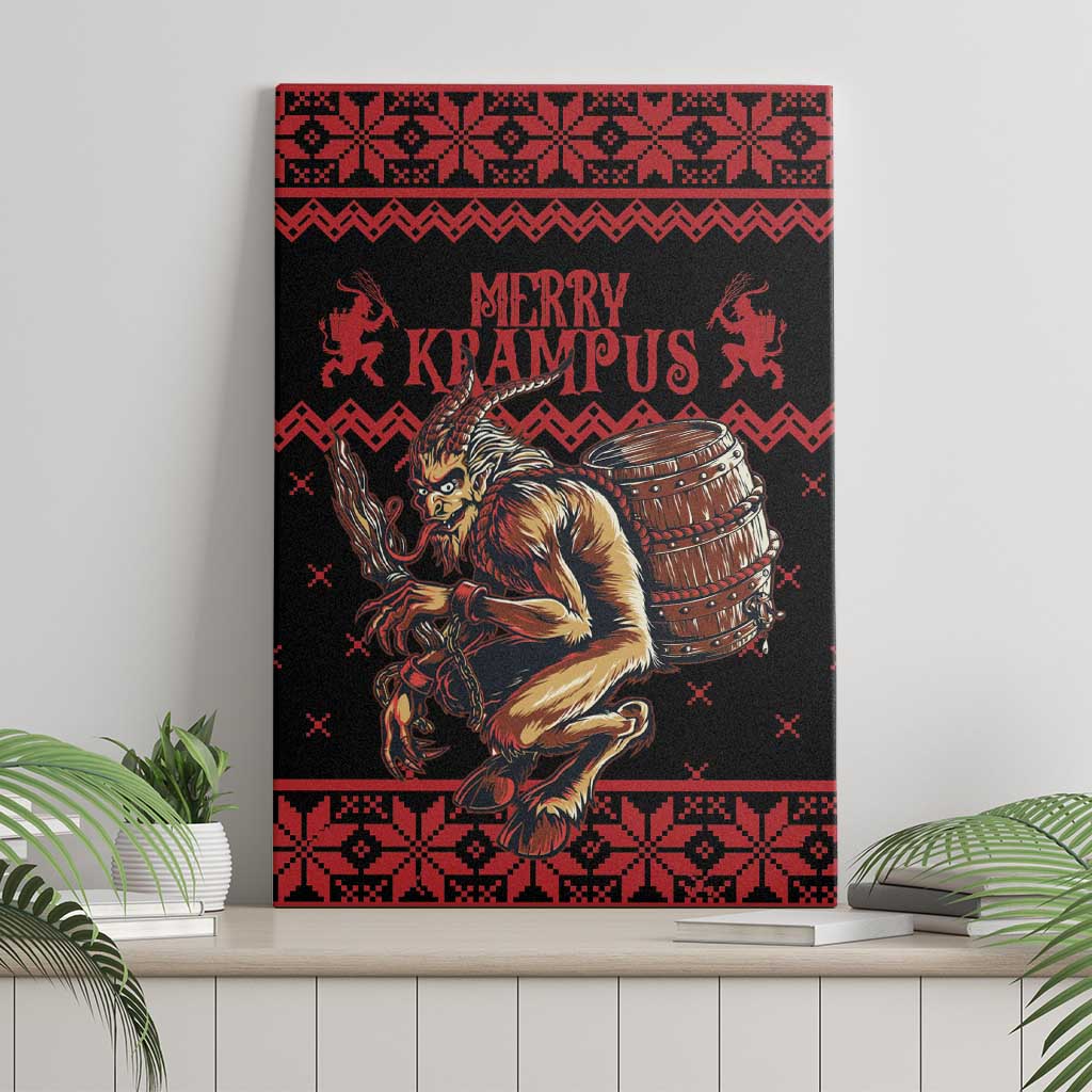 Merry Krampus Creepy Christmas Holiday Canvas Wall Art Red Version - Wonder Print Shop