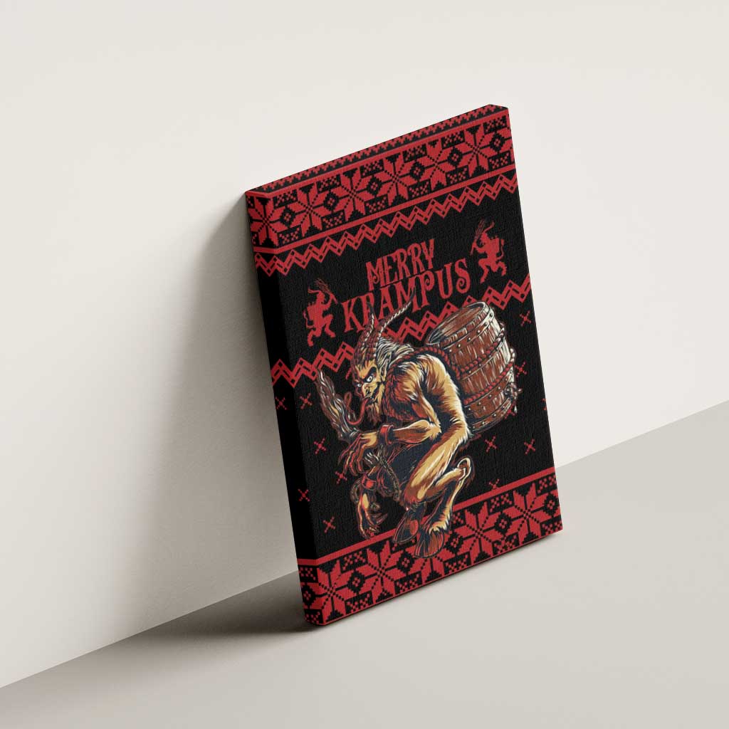 Merry Krampus Creepy Christmas Holiday Canvas Wall Art Red Version - Wonder Print Shop