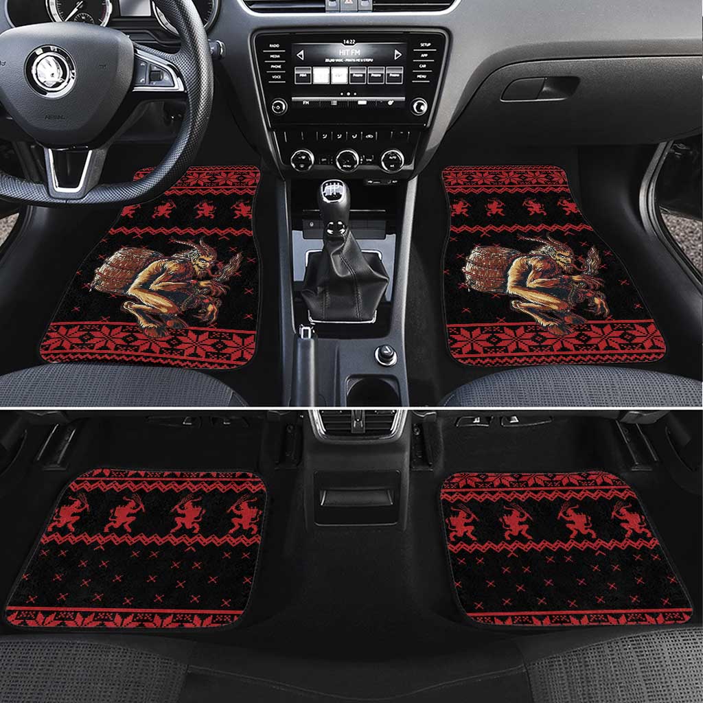 Merry Krampus Creepy Christmas Holiday Car Mats Red Version - Wonder Print Shop