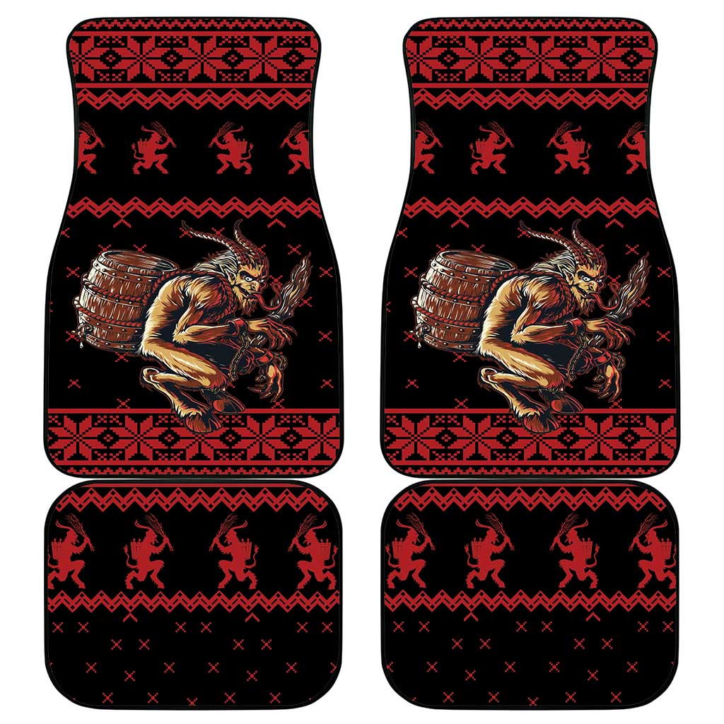 Merry Krampus Creepy Christmas Holiday Car Mats Red Version - Wonder Print Shop