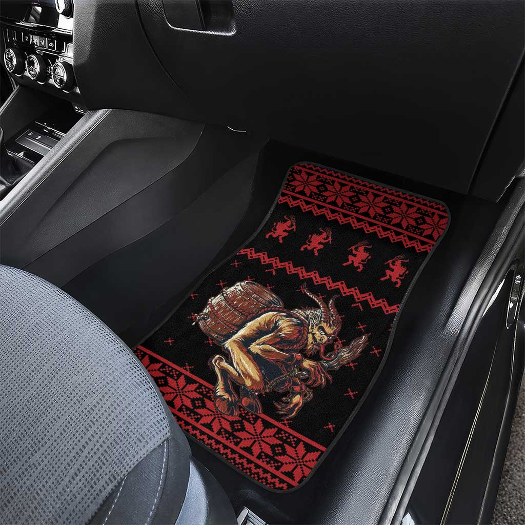 Merry Krampus Creepy Christmas Holiday Car Mats Red Version - Wonder Print Shop