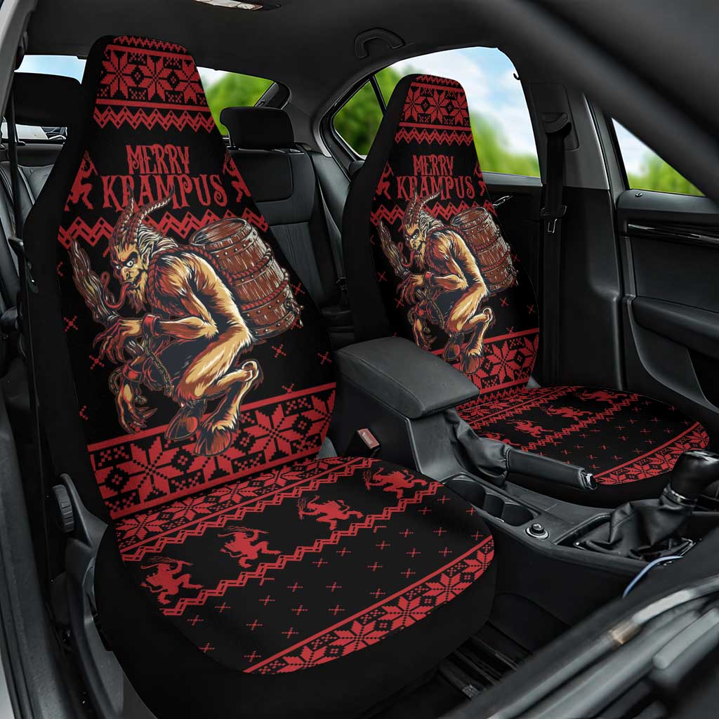 Merry Krampus Creepy Christmas Holiday Car Seat Cover Red Version - Wonder Print Shop