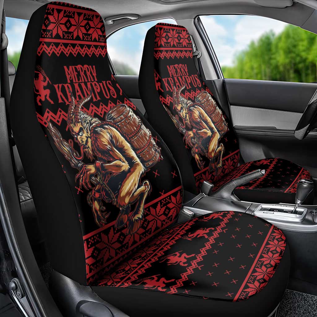 Merry Krampus Creepy Christmas Holiday Car Seat Cover Red Version - Wonder Print Shop