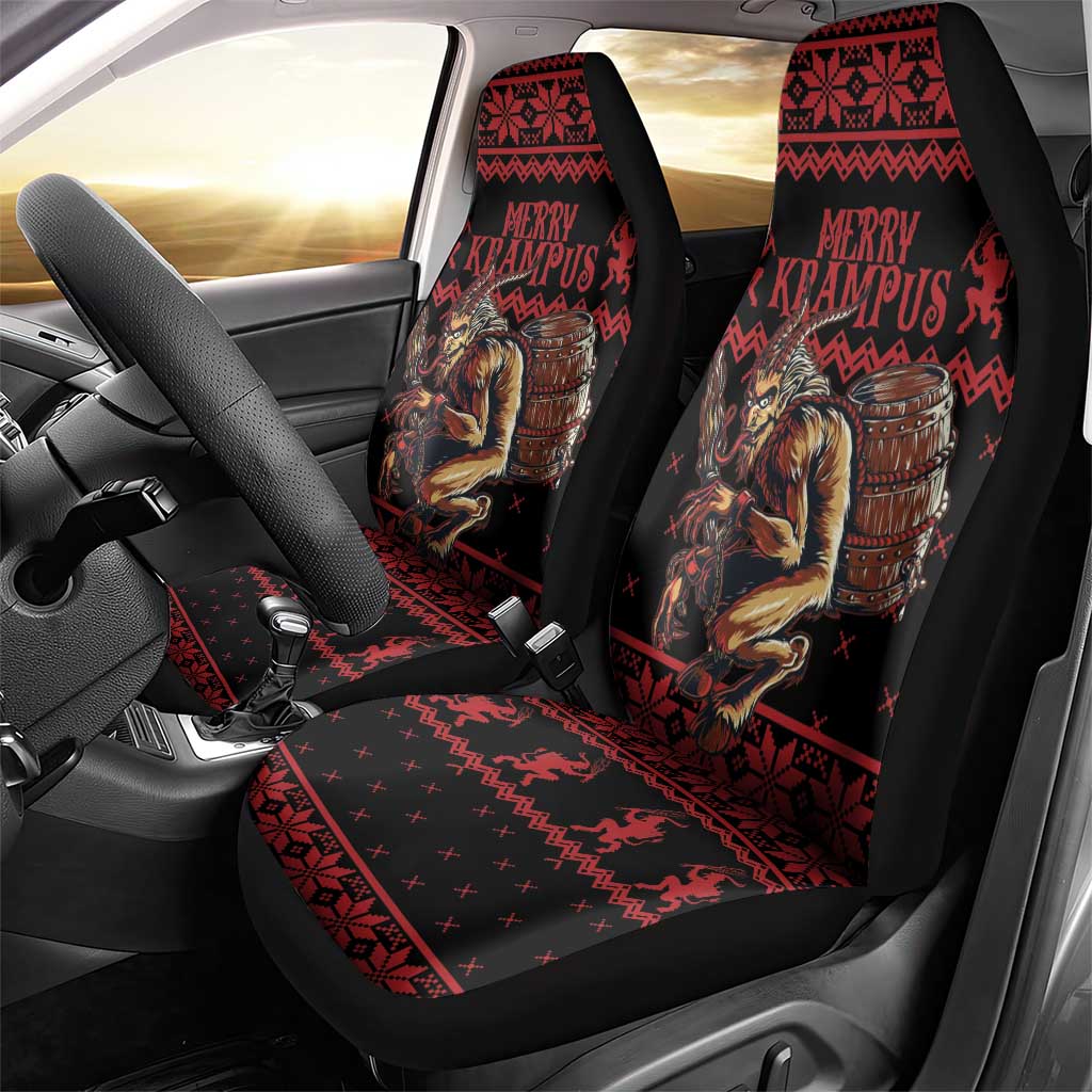 Merry Krampus Creepy Christmas Holiday Car Seat Cover Red Version - Wonder Print Shop