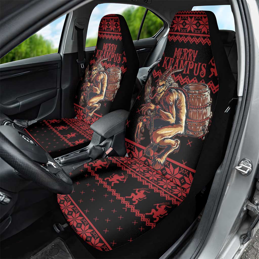 Merry Krampus Creepy Christmas Holiday Car Seat Cover Red Version - Wonder Print Shop