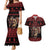 Merry Krampus Creepy Christmas Holiday Couples Matching Mermaid Dress and Hawaiian Shirt Red Version - Wonder Print Shop