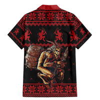 Merry Krampus Creepy Christmas Holiday Family Matching Mermaid Dress and Hawaiian Shirt Red Version - Wonder Print Shop