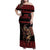Merry Krampus Creepy Christmas Holiday Family Matching Off Shoulder Maxi Dress and Hawaiian Shirt Red Version - Wonder Print Shop