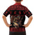 Merry Krampus Creepy Christmas Holiday Family Matching Off Shoulder Short Dress and Hawaiian Shirt Red Version - Wonder Print Shop