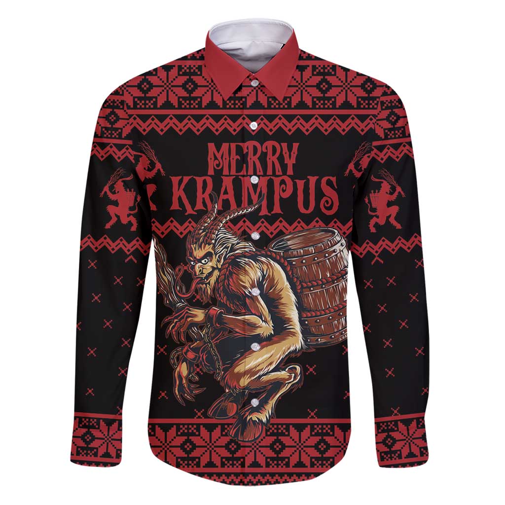 Merry Krampus Creepy Christmas Holiday Family Matching Puletasi and Hawaiian Shirt Red Version - Wonder Print Shop