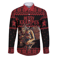 Merry Krampus Creepy Christmas Holiday Family Matching Puletasi and Hawaiian Shirt Red Version - Wonder Print Shop