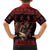 Merry Krampus Creepy Christmas Holiday Family Matching Short Sleeve Bodycon Dress and Hawaiian Shirt Red Version - Wonder Print Shop