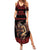 Merry Krampus Creepy Christmas Holiday Family Matching Summer Maxi Dress and Hawaiian Shirt Red Version - Wonder Print Shop