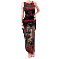 Merry Krampus Creepy Christmas Holiday Family Matching Tank Maxi Dress and Hawaiian Shirt Red Version - Wonder Print Shop