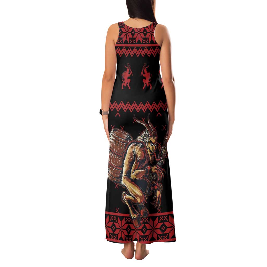 Merry Krampus Creepy Christmas Holiday Family Matching Tank Maxi Dress and Hawaiian Shirt Red Version - Wonder Print Shop
