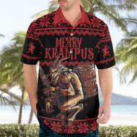 Merry Krampus Creepy Christmas Holiday Hawaiian Shirt Red Version - Wonder Print Shop