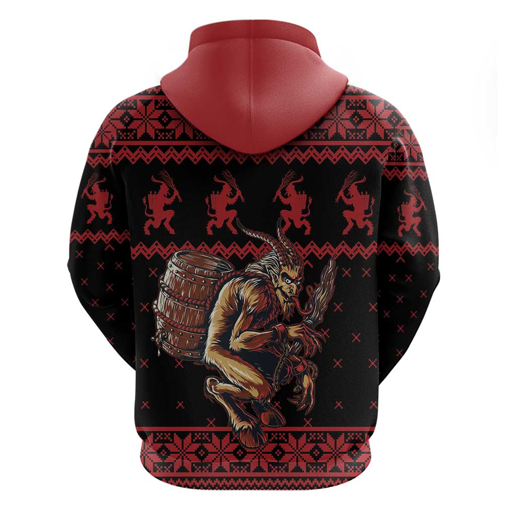 Merry Krampus Creepy Christmas Holiday Hoodie Red Version - Wonder Print Shop