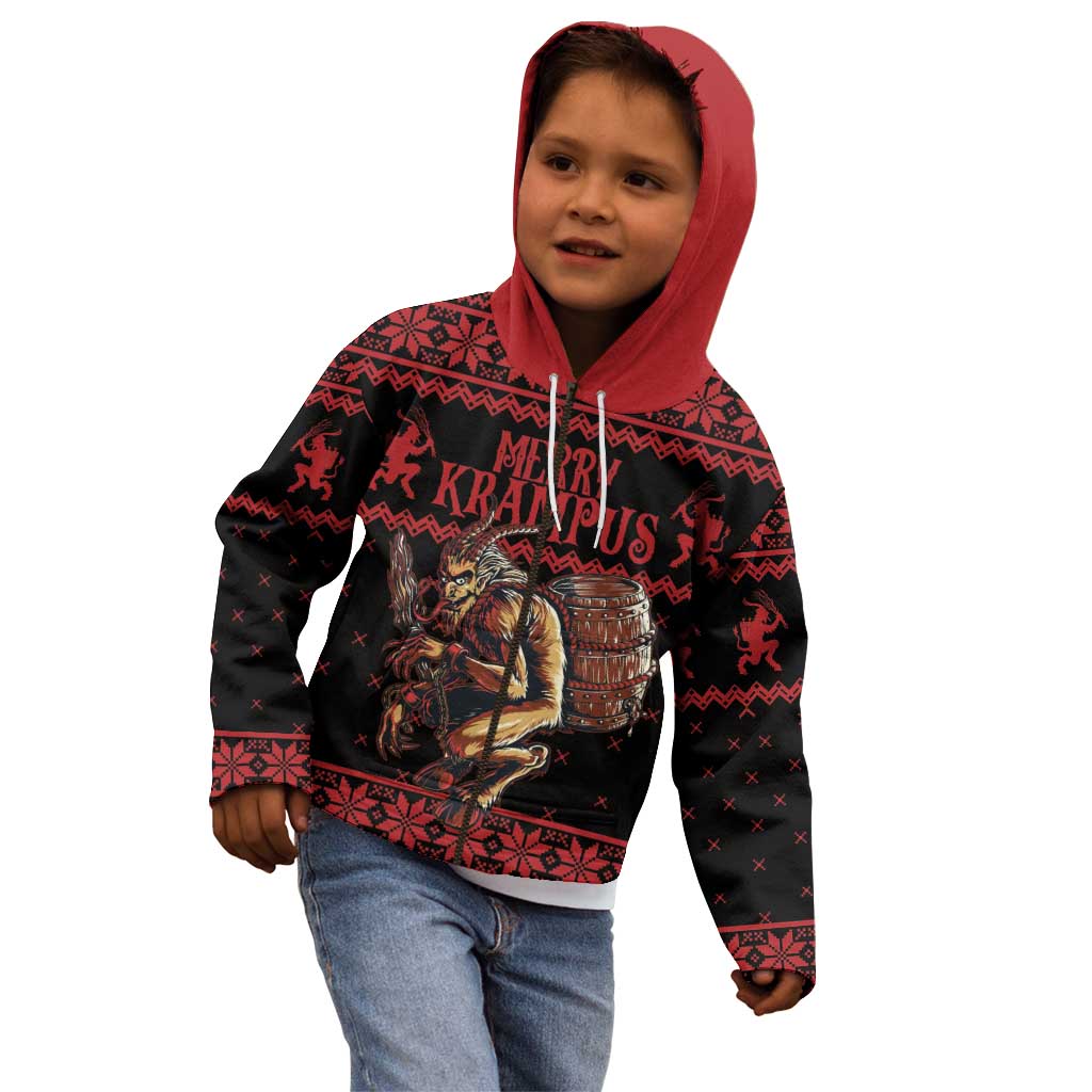 Merry Krampus Creepy Christmas Holiday Kid Hoodie Red Version - Wonder Print Shop