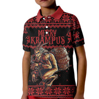 Merry Krampus Creepy Christmas Holiday Kid Polo Shirt Red Version - Wonder Print Shop