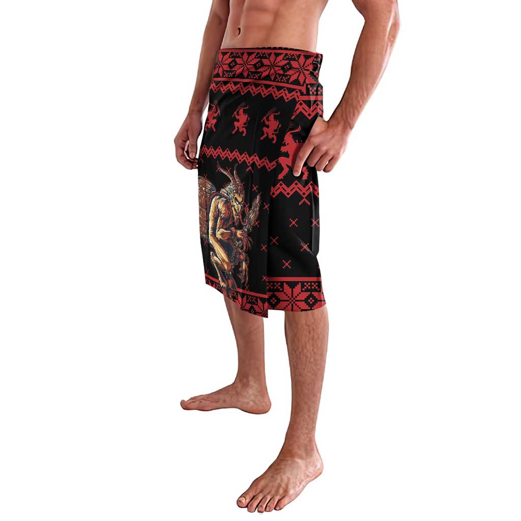 Merry Krampus Creepy Christmas Holiday Lavalava Red Version - Wonder Print Shop