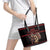 Merry Krampus Creepy Christmas Holiday Leather Tote Bag Red Version - Wonder Print Shop