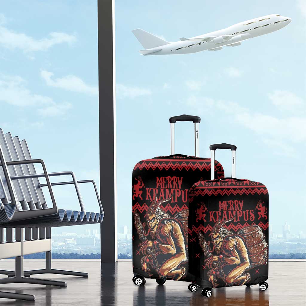Merry Krampus Creepy Christmas Holiday Luggage Cover Red Version - Wonder Print Shop