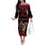 Merry Krampus Creepy Christmas Holiday Off The Shoulder Long Sleeve Dress Red Version - Wonder Print Shop