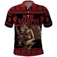 Merry Krampus Creepy Christmas Holiday Polo Shirt Red Version - Wonder Print Shop