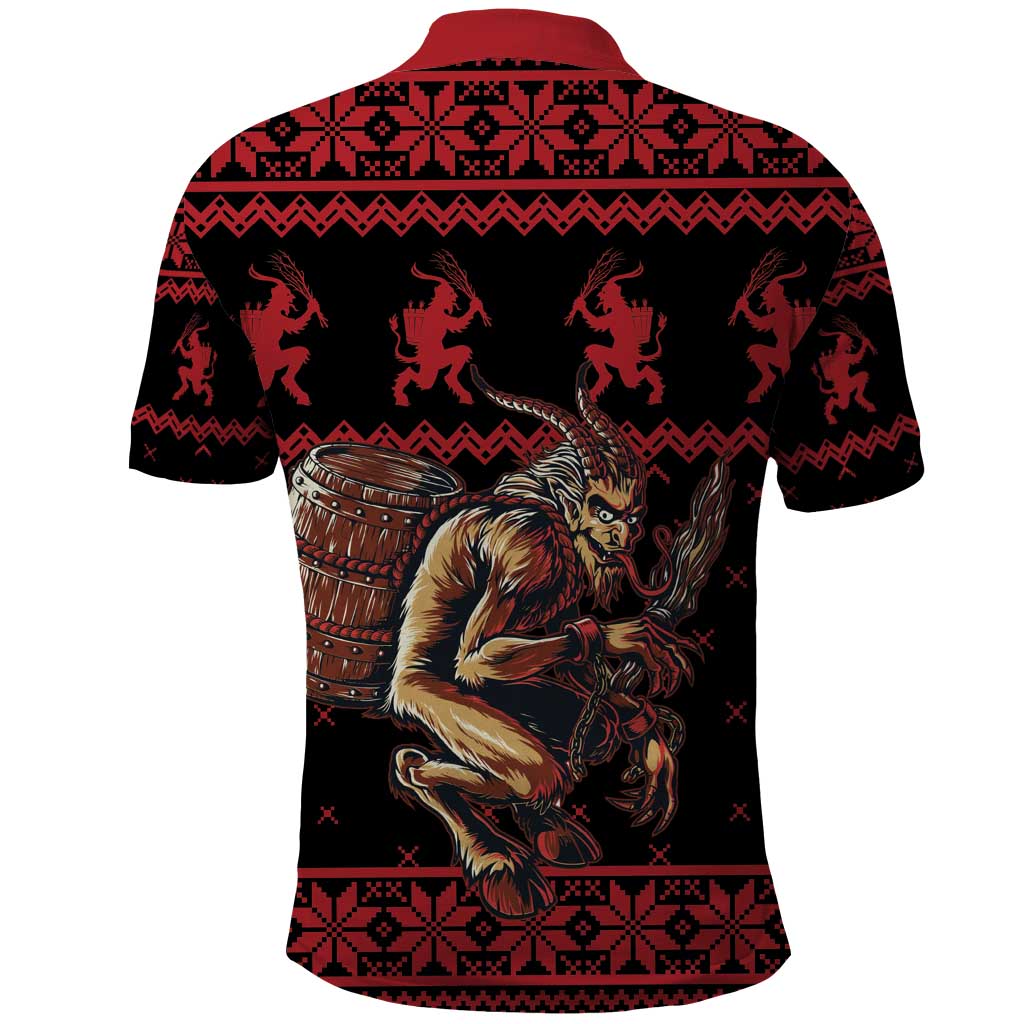 Merry Krampus Creepy Christmas Holiday Polo Shirt Red Version - Wonder Print Shop