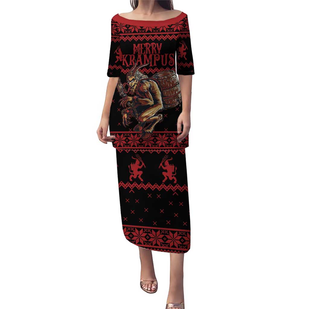 Merry Krampus Creepy Christmas Holiday Puletasi Red Version - Wonder Print Shop