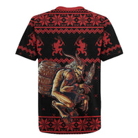 Merry Krampus Creepy Christmas Holiday Rugby Jersey Red Version - Wonder Print Shop