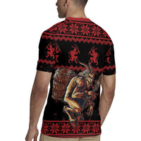 Merry Krampus Creepy Christmas Holiday Rugby Jersey Red Version - Wonder Print Shop