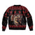 Merry Krampus Creepy Christmas Holiday Sleeve Zip Bomber Jacket Red Version - Wonder Print Shop