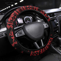 Merry Krampus Creepy Christmas Holiday Steering Wheel Cover Red Version - Wonder Print Shop