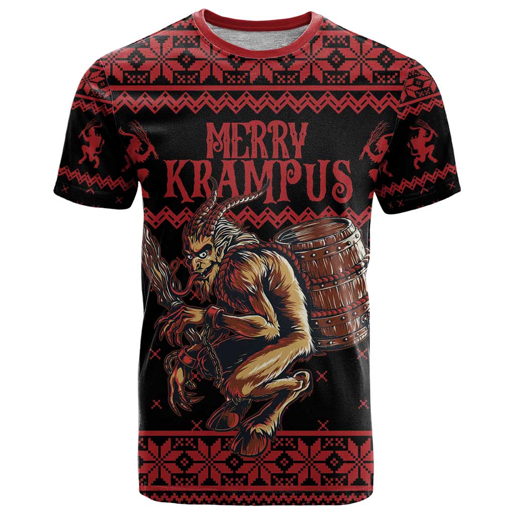 Merry Krampus Creepy Christmas Holiday T Shirt Red Version - Wonder Print Shop