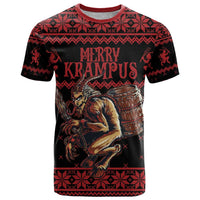 Merry Krampus Creepy Christmas Holiday T Shirt Red Version - Wonder Print Shop