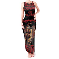 Merry Krampus Creepy Christmas Holiday Tank Maxi Dress Red Version - Wonder Print Shop