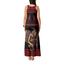 Merry Krampus Creepy Christmas Holiday Tank Maxi Dress Red Version - Wonder Print Shop